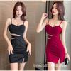 Women's Live Streaming Host  New Sexy Suspender Tight Slanted Shoulder Short Dress Night Temperament Thin Dress