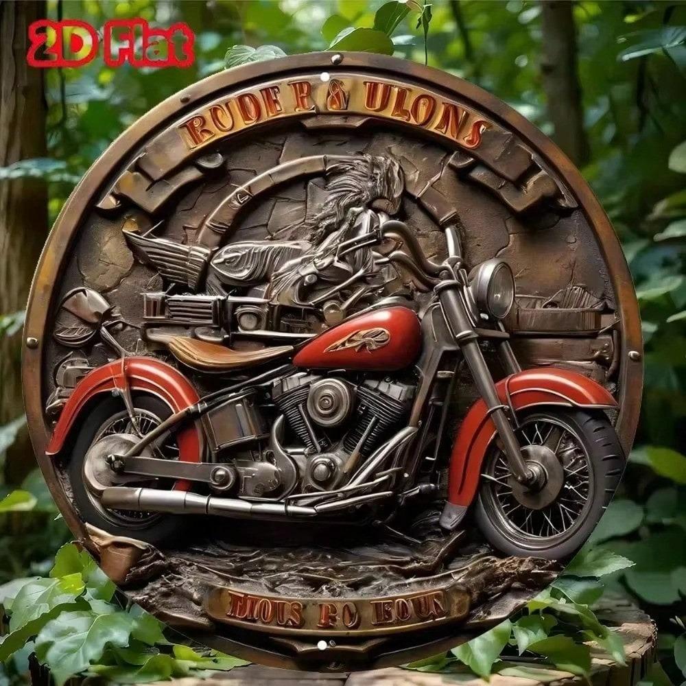 Motorcycle Metal Tin Sign 2D Wall Art Rustic Decor Bathroom Kitchen Living Room