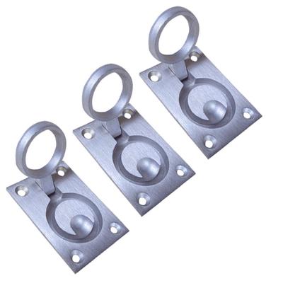 3 Stück Edelstahl Zuggriff Silber Schrank Schubladenknopf Unsichtbare Schiebetürbeschläge Ersatz für Kleiderschrank Schrank