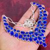 Blaue Saphir Halskette, handgefertigte Edelstein Halskette, 925 Sterling Silber Halskette Antiker Schmuck, Für Verlobungsgeschenk