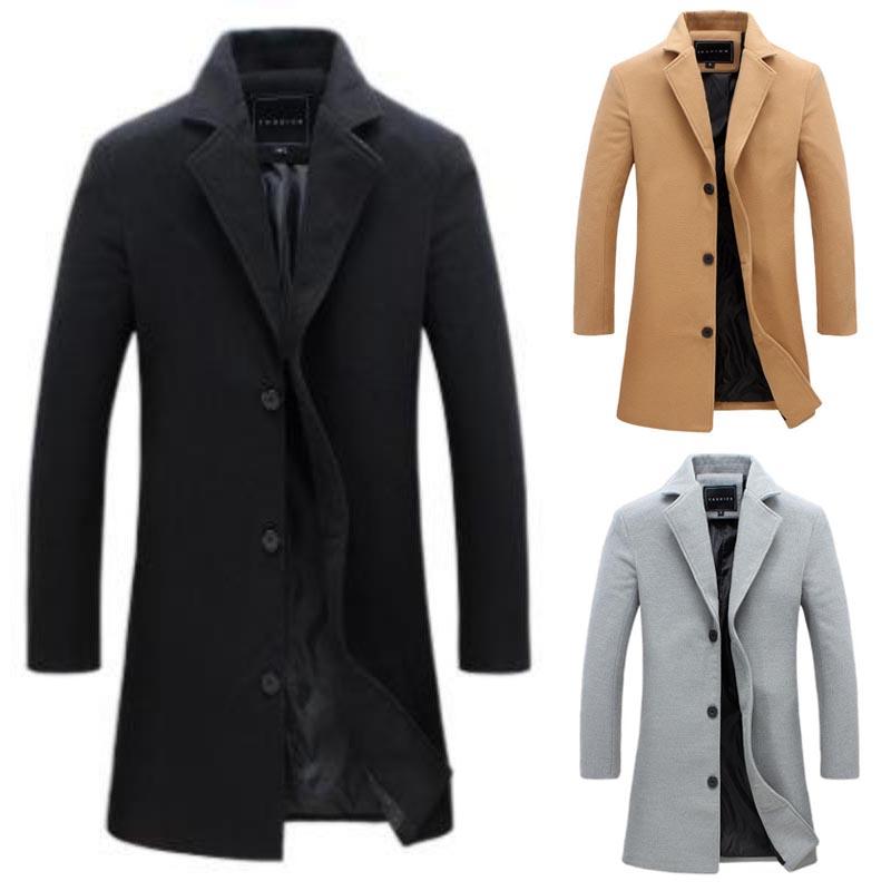 Abrigos de lana para hombres de otoño e invierno, cortavientos delgados de  longitud media de estilo coreano para hombres, abrigos de lana para hombres  comprar a buen precio — entrega gratuita, reseñas