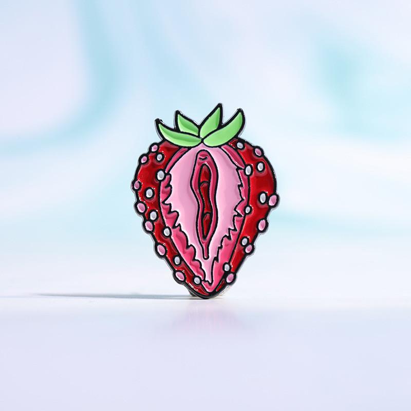 Unique Stylish And Fruit Themed Alloy Brooches With Colorful Strawberry And Banana Patterns For Accessories Trendy