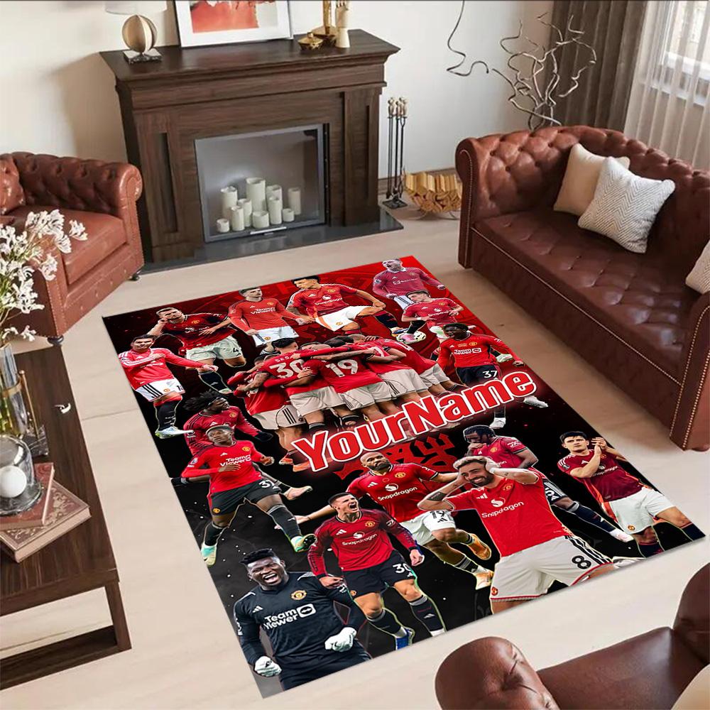 Manchester Customized Name Carpet Design for Foyer Decorate room Outdoor Balcony Antislip Carpet Anime Office Decor Best for Christmas