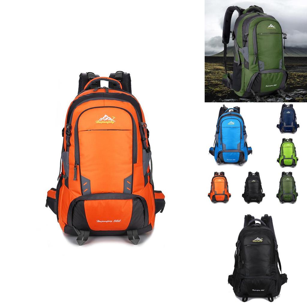 Spacious 50l Camping Backpack Travel Outdoor Bag With Waterproof Features For Hiking