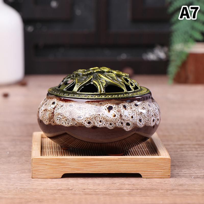 Ceramic Ice Cracking Incense Burner Coil Cone Stick Incense Burner Holder Home Ornaments Japanese Incense Burners Zen Decor 7