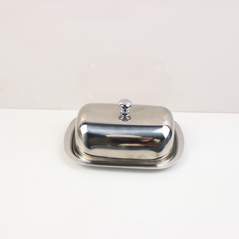 European Style Stainless Steel Butter Container Box Restaurant Sealed Storage Dishes Cheese Dish French Butter Tableware