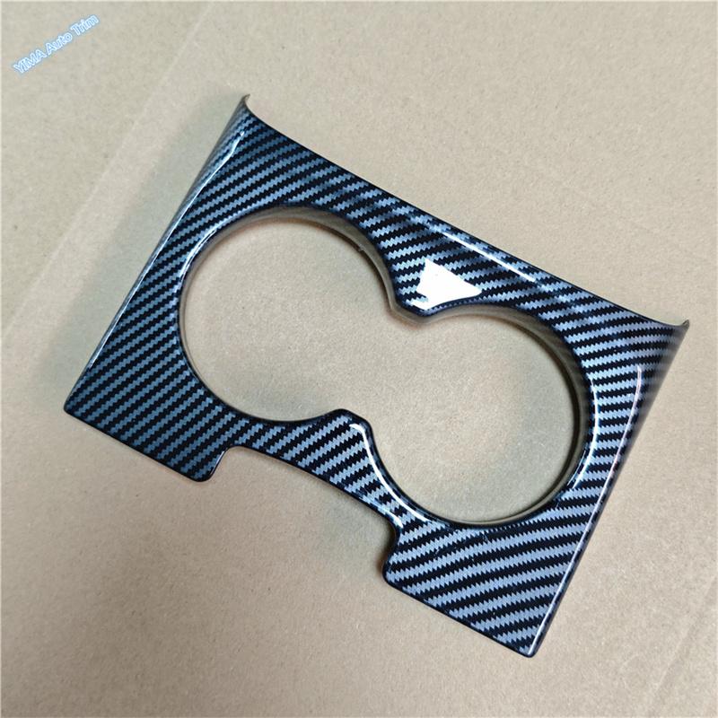 ABS Carbon Fiber Look Water Cup Holder Cover Trim For Citroen C5 Aircross 2018 - 2024 Teacup Mouldings Interior Accessories