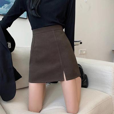 2023 Summer Sexy Korean Retro Women's High Waist A-line Split Mini Short Skirt