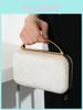 Elegant Pu Metal Evening Bag For Women With Chain Strap And Lock Closure For Formal Events