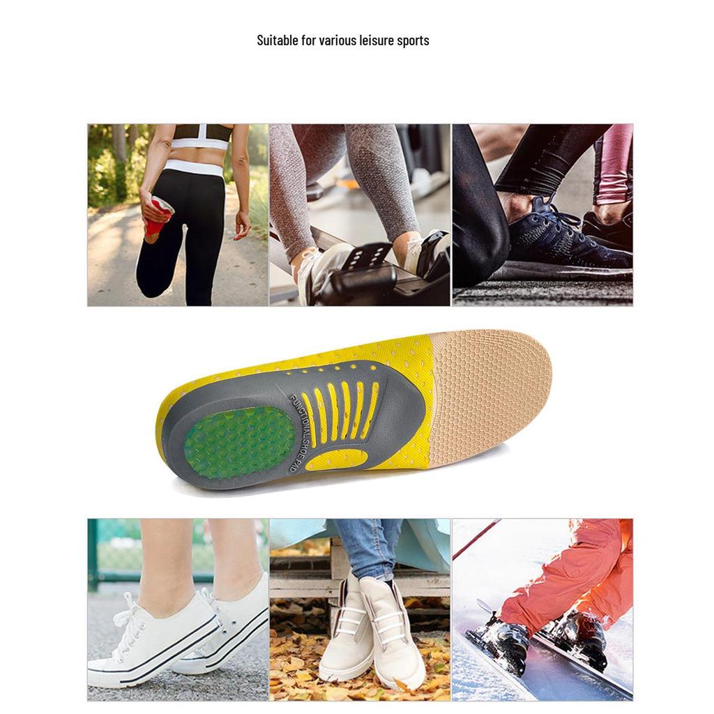 Shock-Absorbing Sweat-Wicking Arch Support Insoles for Basketball & Running