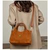 2025 New Large Capacity Suede Frosted Women's Handbag Retro Mom Bag Single Shoulder Crossbag Casual Simple Top-Handle Tote