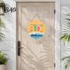 Wooden Hanging Sign Hello Summer Door Sign, Ice Pop Flip Flop Welcome Hanger, Party Decoration Farmhouse Wreath for Front Home Porch Decor Nautical
