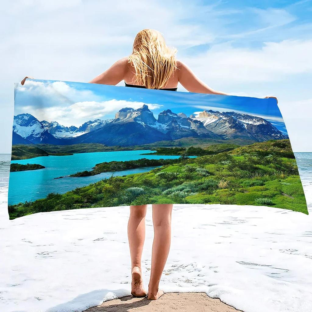 Oversized Beach Towel Grassland Extra Large Soft Pool Swim Travel Towels Blanket for Adult Women Men Camping Chair Cover Gift