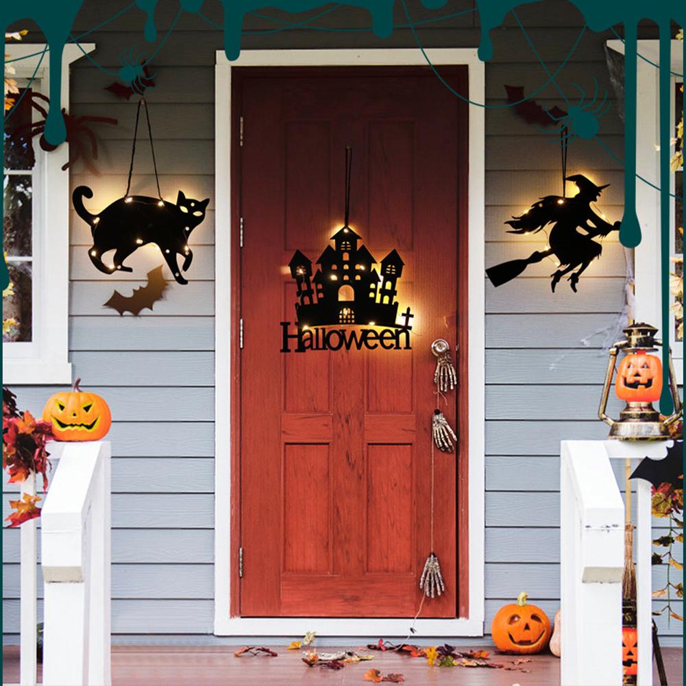 Halloween LED Lights with Hanging Rope Battery-Powered Ghost Pumpkin Hanging Party Lights for Shop/Home/Yard Windows for Indoor/Outdoor