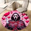 Scream Mask,Valentine's Day Decor Chair Mat Round Rug Office Carpet, Machine Washable, Non Slip, Suitable for Living Rooms, Bedrooms