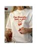 T-Shirt Wounisex's Retro Style I'm Really Just A Girl Casual Printed T-Shirt Cherry Bow Round Neck Short Sleeve Aesthetic Graphic