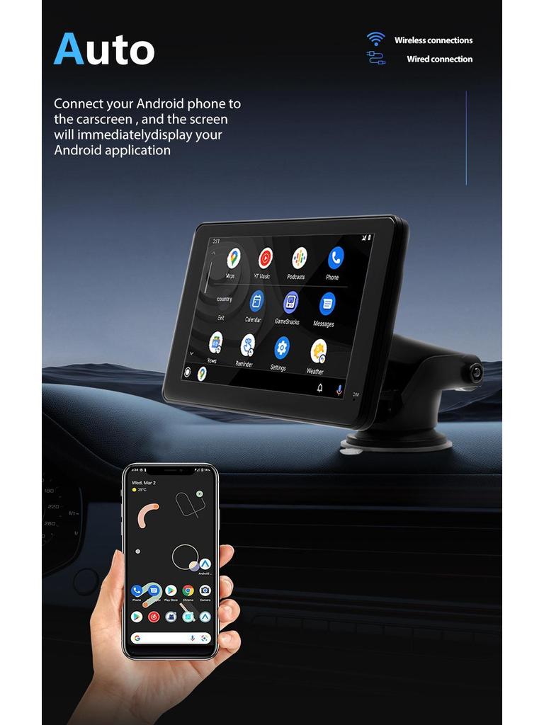 Ecran Wireless CarPlay de 7 inch - Exclusiv Transfrontalier