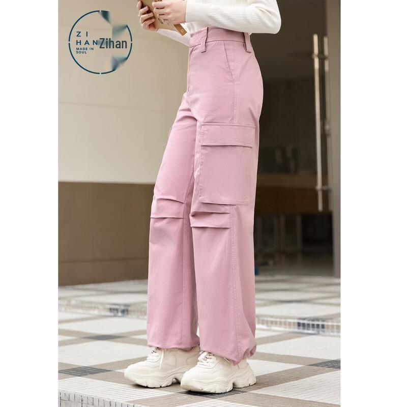 

ZIHAN Women s High-Waisted Straight Leg Cargo Pants (2025 Spring) L