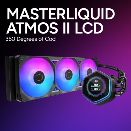 Cooler Master ML 360 Atmos II LCD ARGB Simple Water-Cooled CPU Cooler, Black, MLX-D36M-A25SZ-L1 (FN2543)