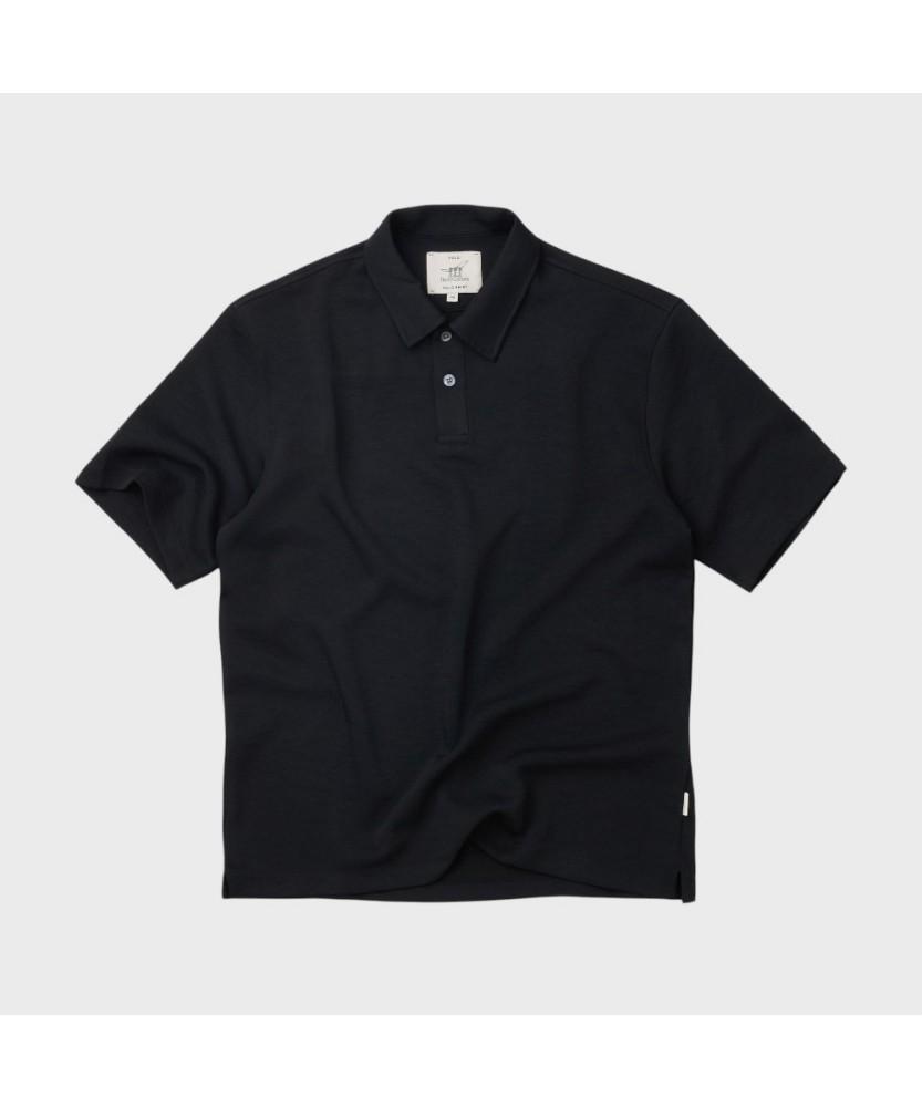 Henlikoteun [Imported Fabric] Woven Collared Short Sleeve T-Shirt Ahtam26401Bkx