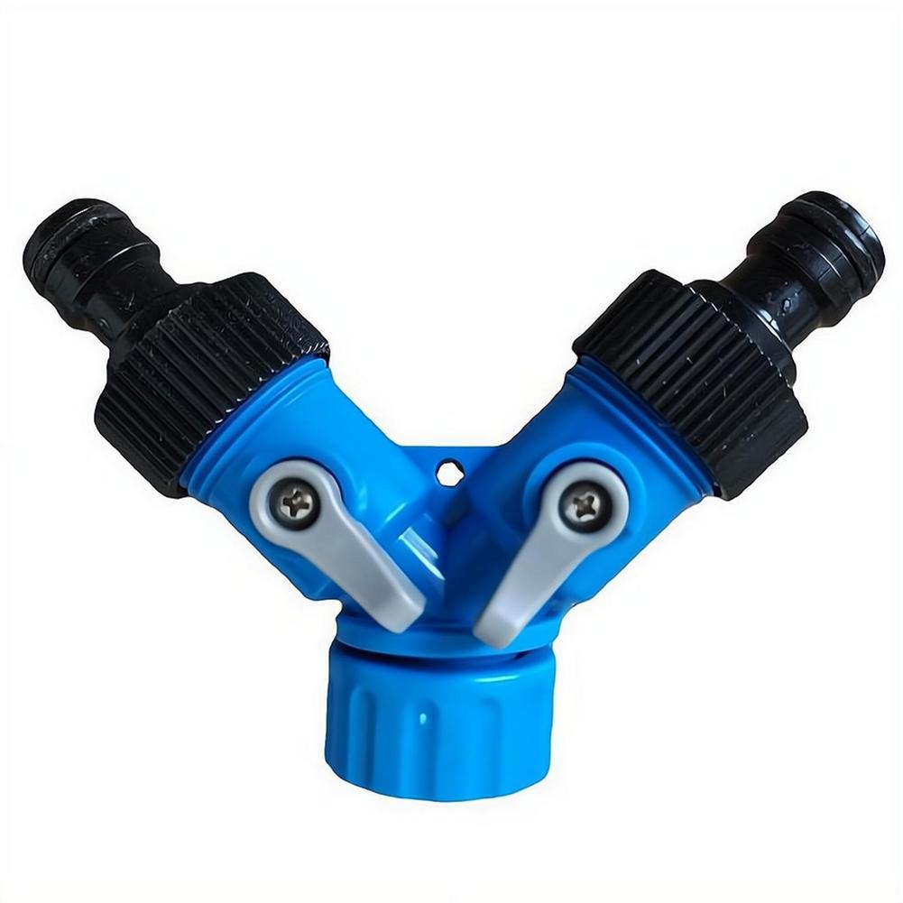 Y-Shaped Garden Hose Shunt Valve Dual Outlet Water Tap Adapter Quick Connector Garden Irrigation Splitter with Shut-Off Valves