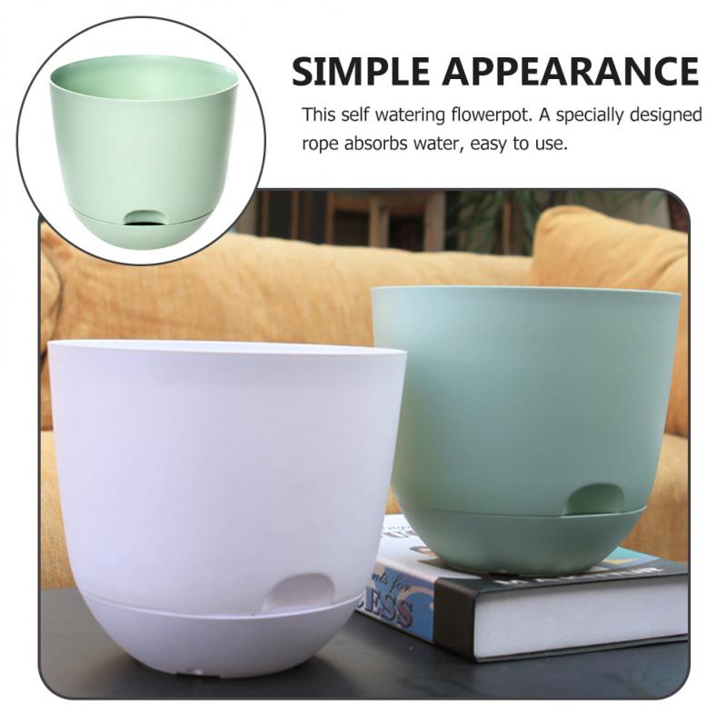 2 Pcs Outdoor Large Self Watering Flower Pot Plant Saucers for Outdoors Planter with Drainage Holes