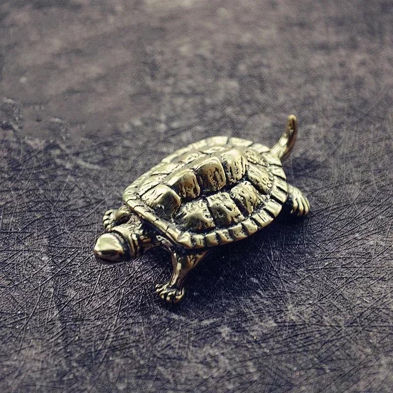 Vintage Brass Crocodile Turtle Ornaments Home Turtle Keychain Pendants Tea Pet Ornaments Turtle Handicraft Ornaments Wholesale