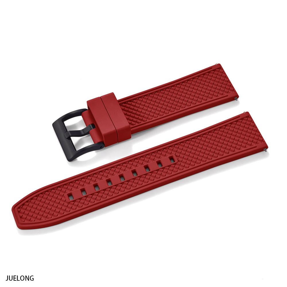 Professional Diving Watch Band FKM Rubber Strap 18mm 20mm 22mm 24mm Quick Release Bullet Shape for Dive Watch Waterproof Durabl