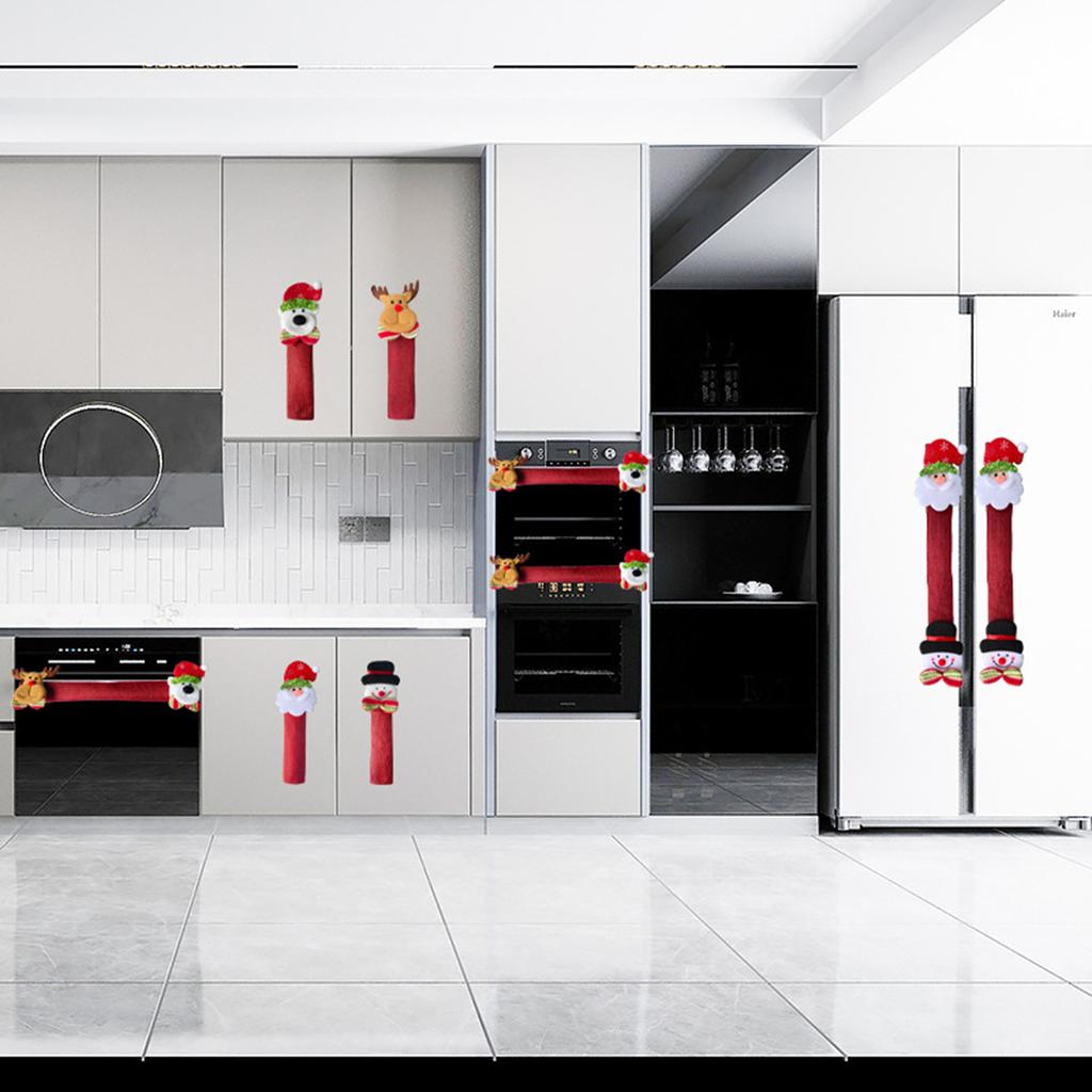 New Christmas Decoration Items: Creative and Cute Home Refrigerator Handles, Gloves, Microwave Oven Covers