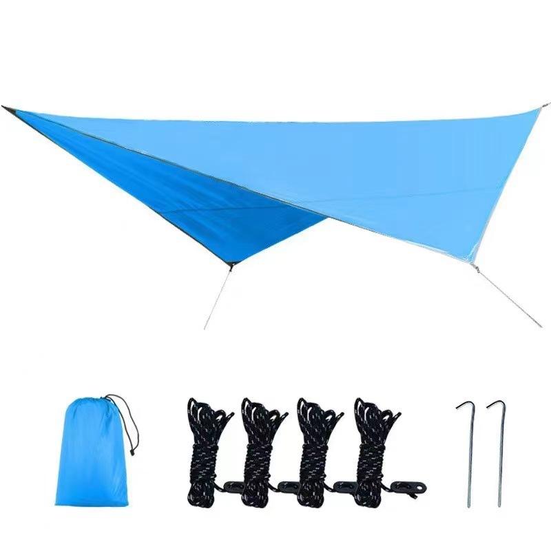 Outdoor camping rhombus black silver canopy camping rainproof sunscreen shading Oxford cloth canopy tent