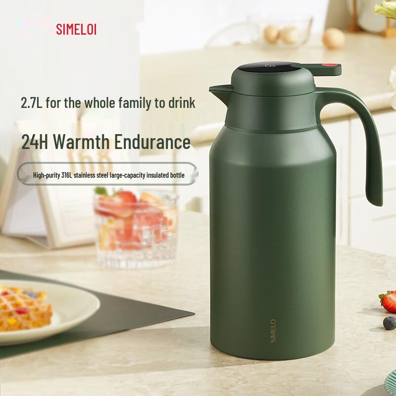 SIMELO 2.7L Smart Temperature Display 316L Stainless Steel Thermos
