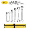 Conjunto de chave de combinação de catraca WOZOBUY, kits de ferramentas manuais métricas de 6-22 mm Chaves de chave de reparo automático, chave inglesa com sacos de pano enrolados