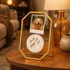 Personalized Memory Frame Glass Press for Dried Flowers, Octagonal Metal Shadow Box with Handprint Clear Glass, Wall Hanging Plant Display Frame, DIY