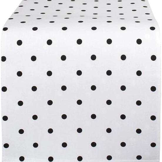 Decorative Table Cover for Home Modern Geometric Runner, Black And White Checkered Minimalist Decoration 72 Inch Striped Runner Dining Decor