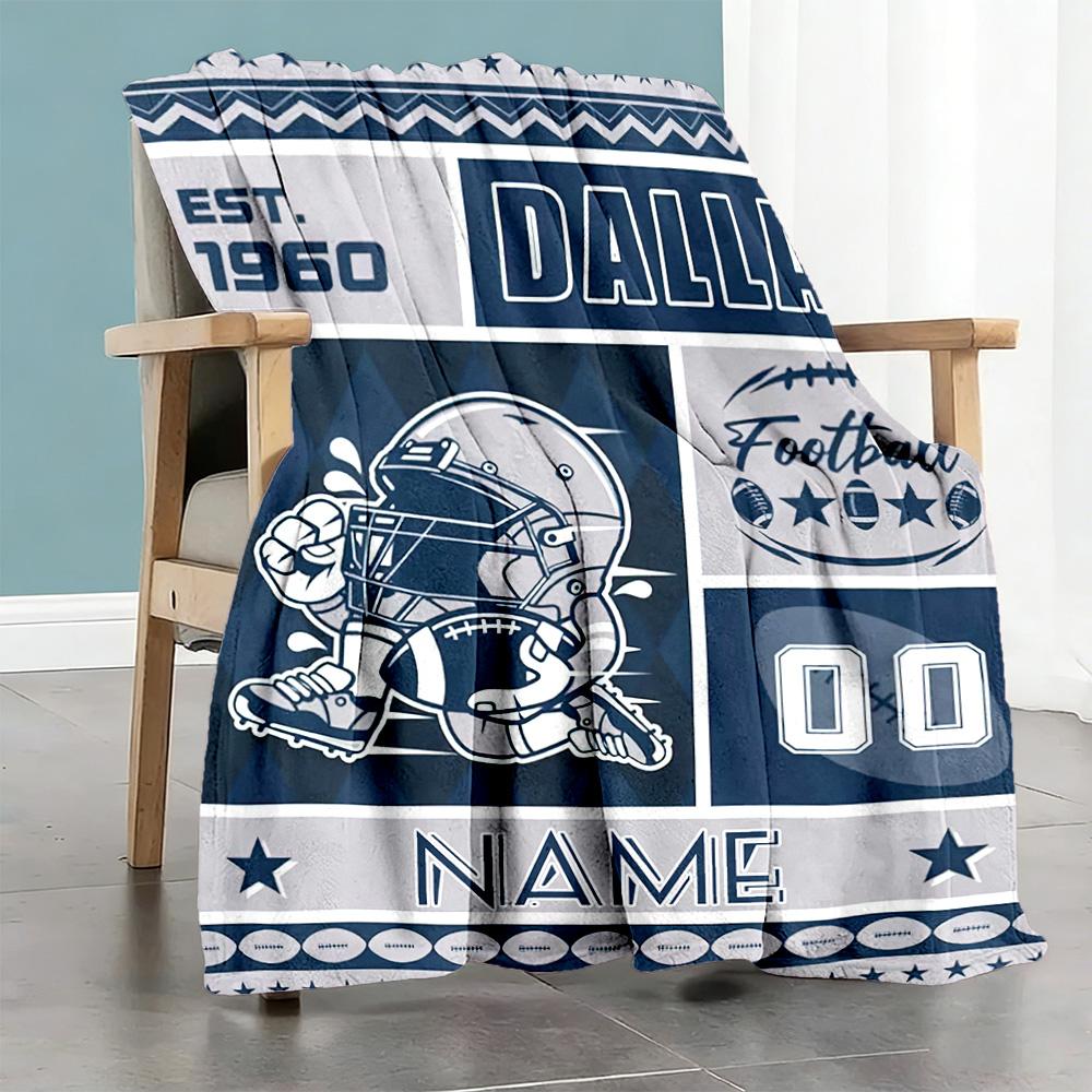 Rugby Culture Personalized Text Blanket Gift Personalized Blanket Soft Warm Cozy Great for Chair Bedding Office Nap All-Season Use