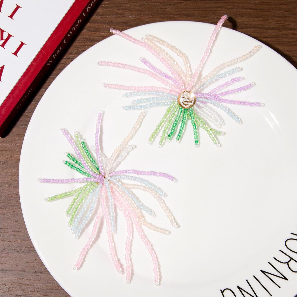 Colorful Flower Fireworks Crystal Tassel DIY Headwear Hair Accessories & Earrings