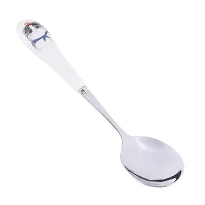 

Korean Creative Cartoon Animal Ceramic Handle Stainless Steel Spoon Coffee Tea Spoon Child Meal Spoon Household Kitchen Supplies