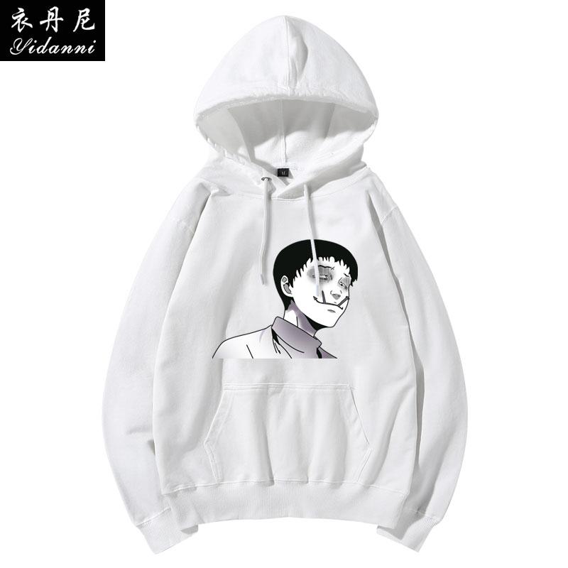 Ito Junji Fifth Personality Comic Print Men's Autumn and Winter Hooded Sweatshirt Adult High-Quality Loose Long-Sleeved Shirt