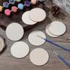 Beige Holzscheiben für Bastelarbeiten 100 Stück Unfertige Holzkreise