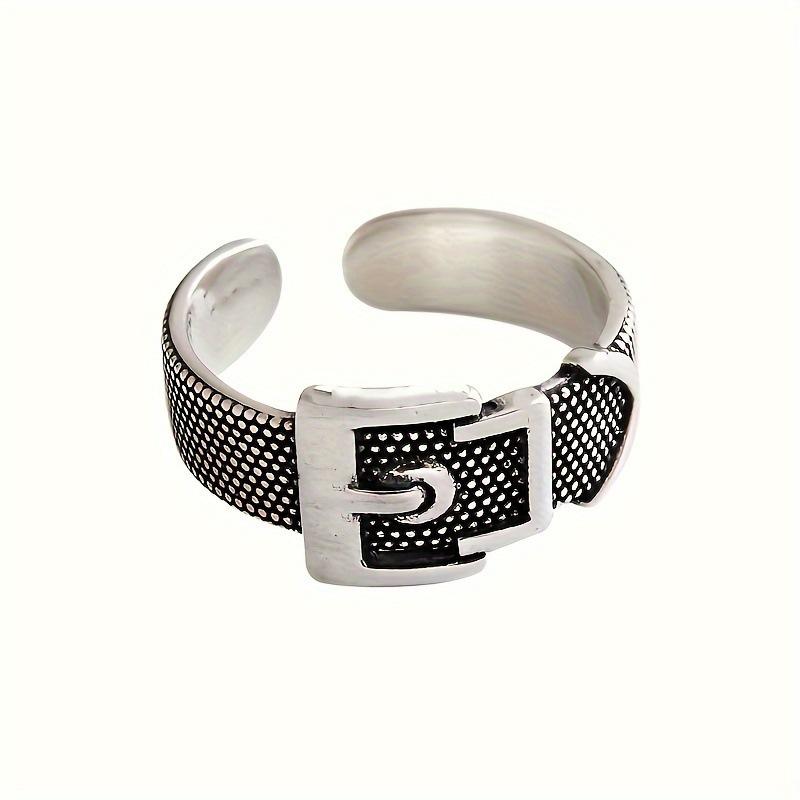 Gürtelschnallenring Trendiger Herren-Zeigefingerring Einfacher Retro-Hongkong-Stil Ring Schmuckdesign Punk