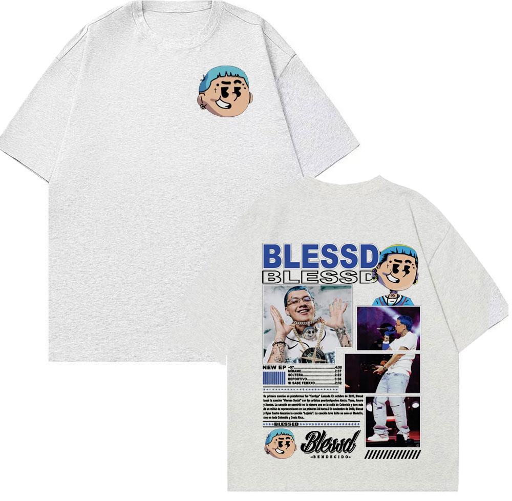 Rapper BLESSD BENDECIDO Tour 2025 Cover Merch Graphic T Shirts Unisex WOMEN Fashion Trend Cool Cotton Oversized Tshirt Streetwear