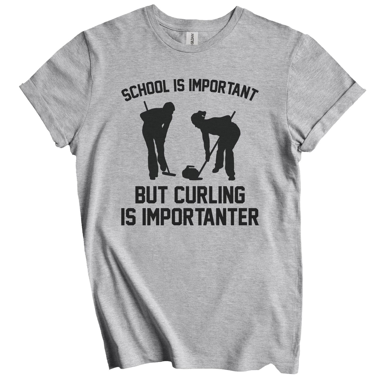 School Is Important But Curling Is Importanter Funny Shirt S
