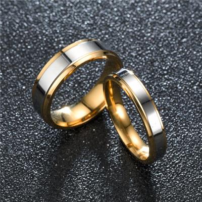 Stainless Steel Couple Rings Set - Matching Wedding Bands for Men & Women - Anniversary Valentine Gift - Sizes 6-13