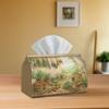 2D Flat, 1pc 2Dflat Pastoral Style Fruit And Vegetable Kitchen Scene Tissue Box, Polyester Material