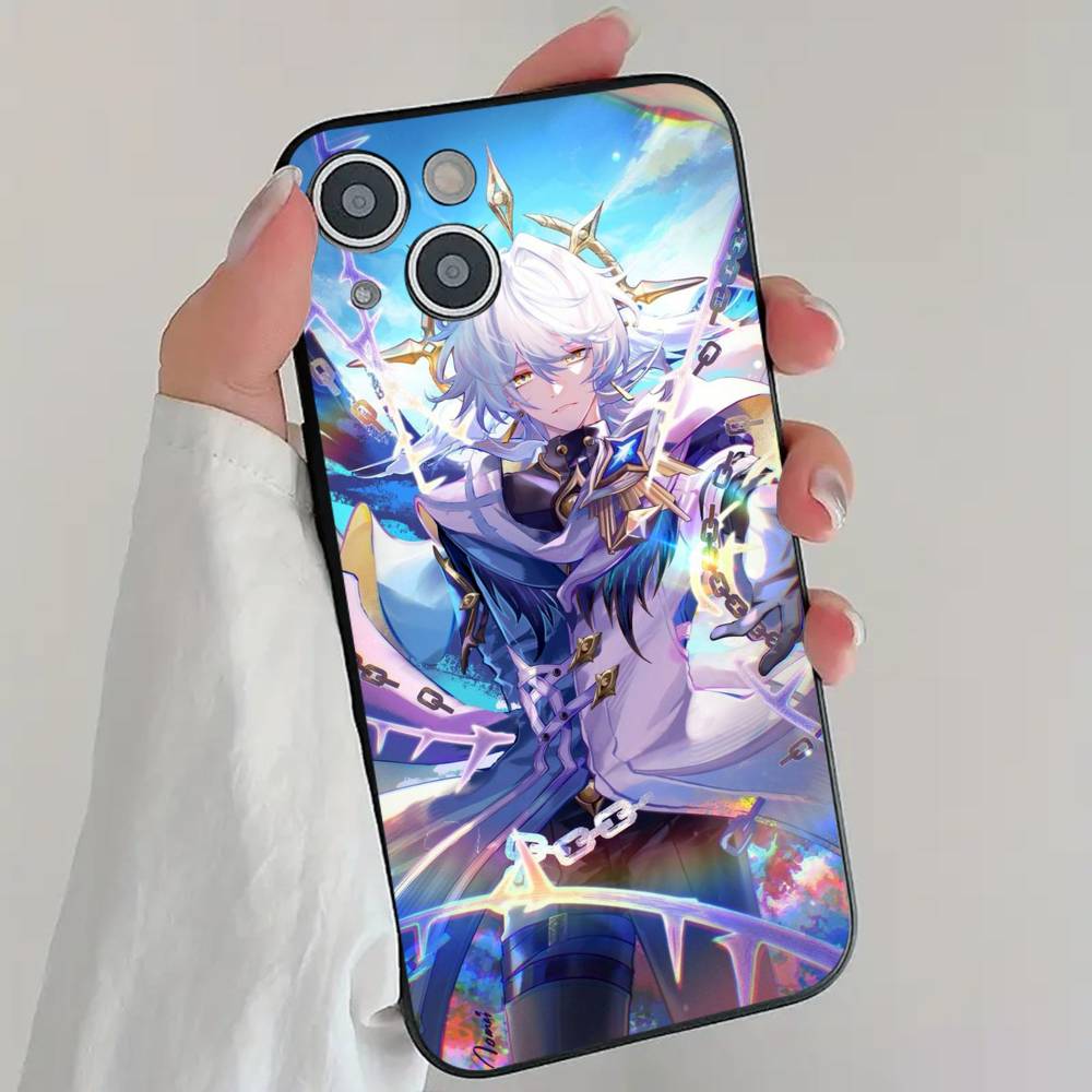 Handsome S-Sunday Anime Game H-Honkai Star R-Rail Phone Case Cool Black Silicone Soft For IPhone 16 15 14 13 12 11 X XR Plus Pro