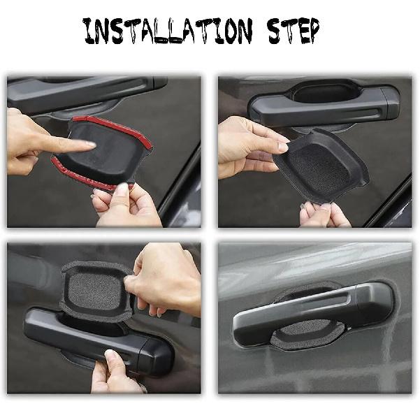 5PCS Door Handle Bowl Exterior Trim For  Jeep Wrangler JL 2018-2024+ Recess Guard Trim Cover Decor Kit