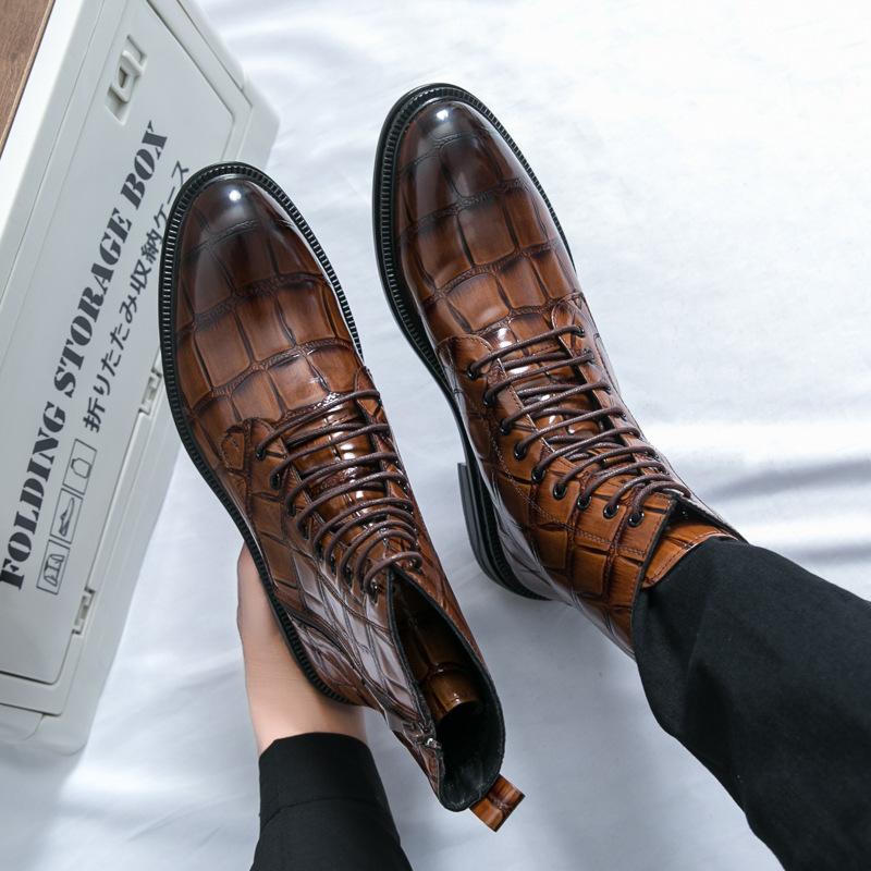 Autumn Martin Boots Men's Side Zipper High-top Short Boots Retro Casual Desert Boots Foreign Trade Outdoor Tooling Boots Men