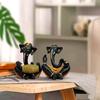Resin Floating Ganesha Statues Decorative Showpiece | Spreads Positive Vibes (Pack of 2, Black & Yellow)