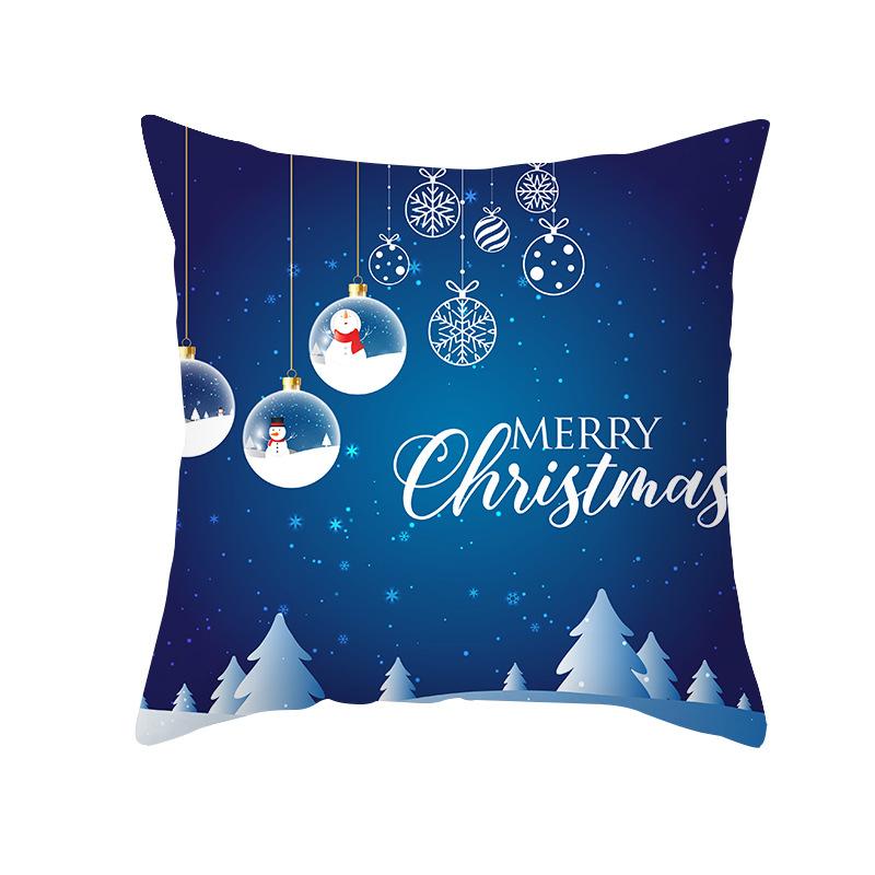 

Рождественская наволочка с принтом лося, персиковая кожа, диванная подушка, темно-синий, пейзаж со снежинками, домашняя подушка 45 * 45Cm (without pillow core)
