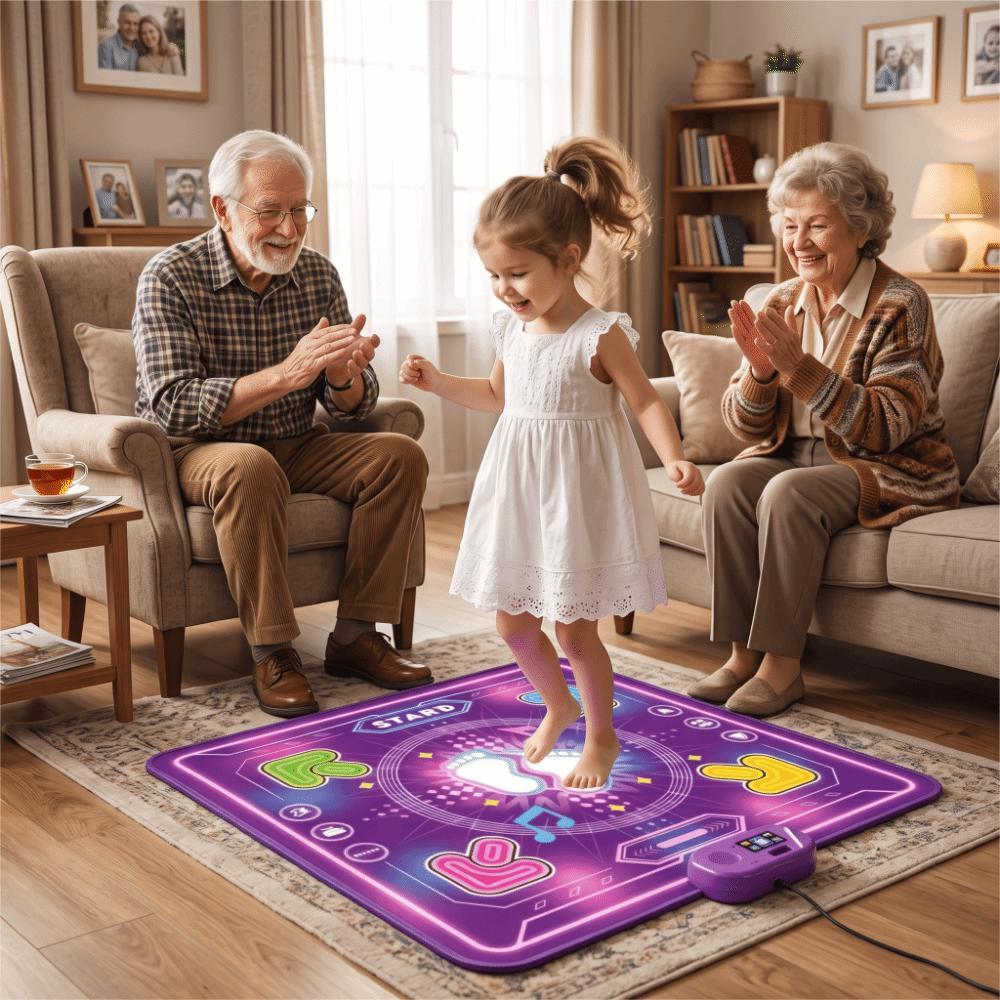 Double Players Mode Electronic Dance Mat Wireless Bluetooth Light Up Jump Mat Indoor Toy